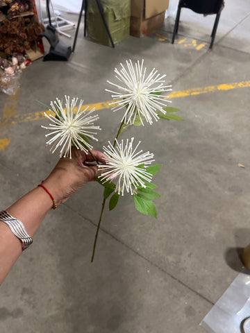 White Pom Sea Spiky Artificial flower wedding greenery