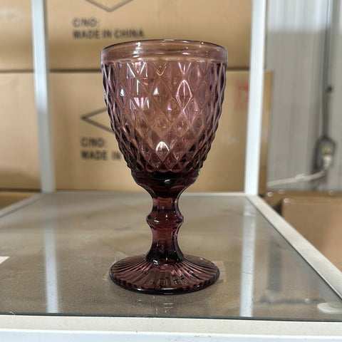 Purple Color diamond drinking Glass drinkware cup goblet