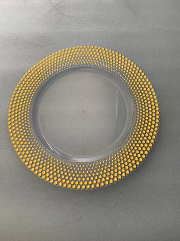 12.5" Acrylic Charger Plate gold bead band polka dot new acrylic D1501 Trypophobia