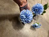 Blue Pompom Dahlia spray