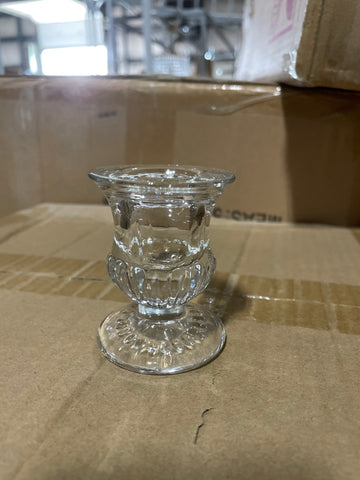 New 2.5” H Glass CANDLEHOLDER GLASS VASE candle holder for taper candles round