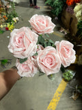 New Rose Pink 7 head Empress Roses Artificial Flower large sweet rose