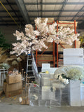 3.2 meter Tall Faux Cherry Blossom Tree with artificial flower white L shaped