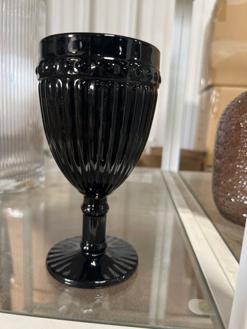 Black Color Striped drinking Glass drinkware cup goblet