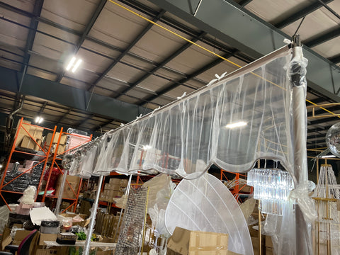 Hanging ceiling linen with lights