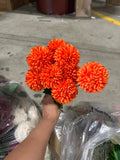 Pom Bunch 9 Head Artificial Filler Flower(Orange)