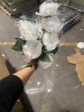 New 7 HEAD Jumbo White PEONIES PEONY BUNCH