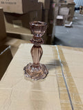 New Purple 6.1” H Glass CANDLEHOLDER GLASS VASE candle holder for taper candles