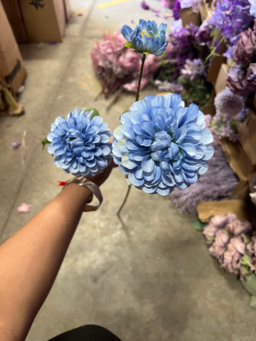 Blue Pompom Dahlia spray