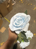 New Rose  Light Blue 7head Empress Roses Artificial Flower large sweet rose