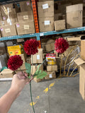 New dark red Pom Artificial Filler Flower