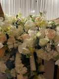 White snd champagne 2 meter Table Runner Rose Hydrangea Arrangement red also available