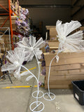 Giant white rose on stand set of 3 mesh tulle new arrival