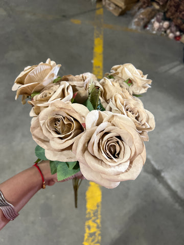 Garden Rose Bunch with filler( Sand color)