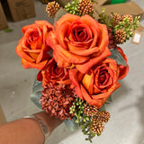 New Bulgaria Roses Artificial Flower (dark Orange)