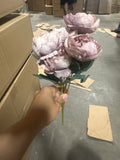 New 7 HEAD Mini Lilac PEONIES PEONY BUNCH