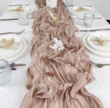 Cheesecloth table runner dusty pink 300cm long