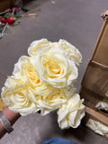 7 head light yellow Sweet Rose Artificial flower