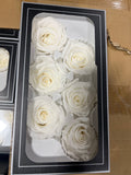 Preserved Rose Head baby white bleached (box of 6)