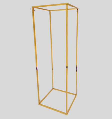 1.2m Gold Modern Rectangular Stand Metal Geometric Vases 47” phone booth