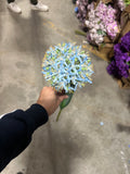 Tennis ball Pom Flower Artificial Filler Flower (Blue)