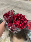 New 7 HEAD Jumbo Burgundy  PEONIES PEONY BUNCH