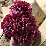 Norway 7 HEAD PEONIES PEONY BUNCH #9 Burgundy