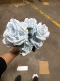 New Rose  Light Blue 7head Empress Roses Artificial Flower large sweet rose