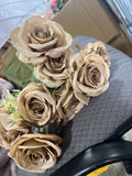 Garden Rose Bunch with filler( Sand color)