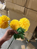 Pom Bunch 9 Head Artificial Filler Flower(Yellow)