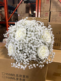 Artificial Flower Rose and Baby breath Arrangement Cream white 40cm