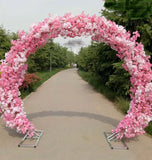 Pink cherry blossom Flower Metal Backdrop Stand Round Arch 2.5mx2.2m REV1