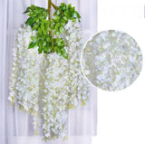 Artificial medium length wisteria wedding decor Cream