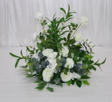 Artificial Flower Rose Hydrangea Arrangement Cream white olive New