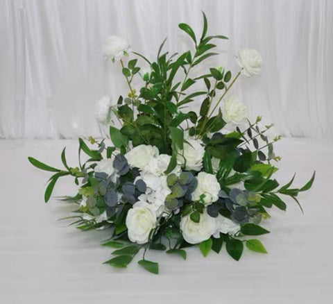 Artificial Flower Rose Hydrangea Arrangement Cream white olive New