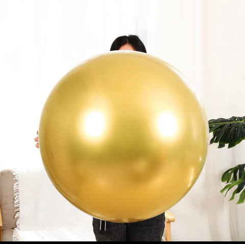 1pc 36” metallic silver/gold single layer balloon