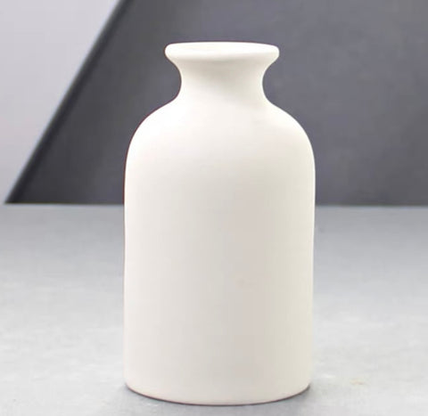 New 5.5” Ceramic Small White vase style A