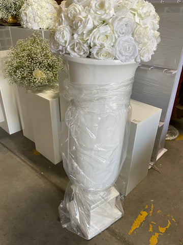 40” Tall White Urn