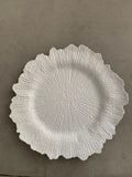 12.5" Acrylic Charger Plate white scallop starburst reef A1537-D