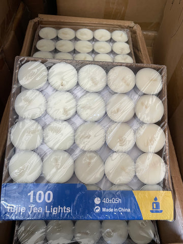 100x4hr white Votive White Candles