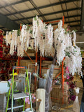 3.2 meter Tall Faux Cherry  Tree with artificial flower wisteria L shaped XDTAP2-P