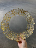 12.5" Glass Charger Plate Gold Coralline New