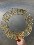 12.5" Glass Charger Plate Gold Coralline New