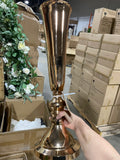 24” GOLD metal vase stand trumpet 8285