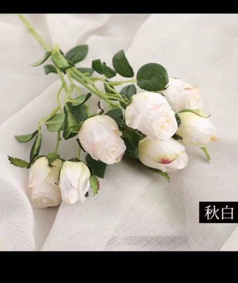 Dried Rose feel Artificial Single Stem Rose (white)