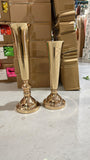 24” GOLD metal vase stand trumpet 8285