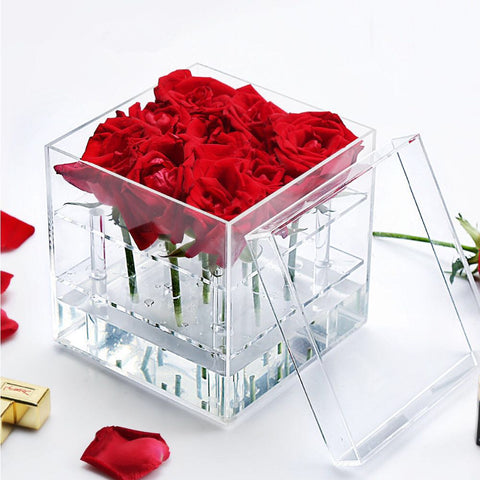 Choowin Clear Acrylic Flower Box with Drawer Acrylic Comoros