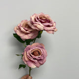 Lilac purple pink Curly edge Rose Spray 2 heads