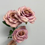 Lilac purple pink Curly edge Rose Spray 2 heads