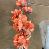 Orange 3 head PEONIES PEONY single Spray stem